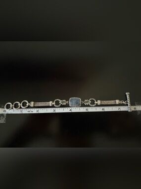 LORI BONN  Sterling Silver Blue Stone Vintage Bracelet - Elegant Women's Jewelry